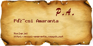 Pócsi Amaranta névjegykártya